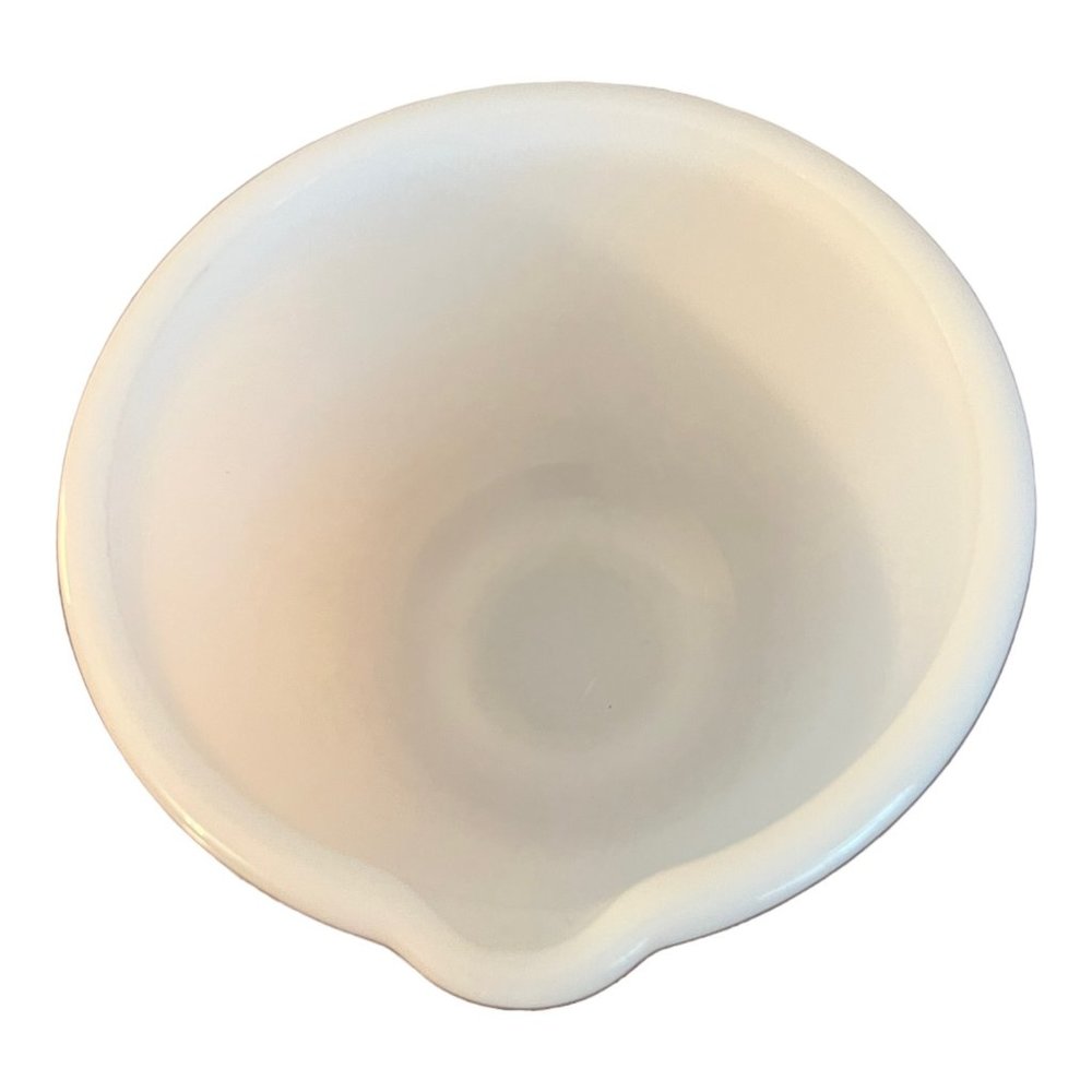 Vintage Sunbeam Glassbake Glass Bake White Milk Glass Mixing Bowl 6.5"W X 4.5" T - Picture 5 of 7